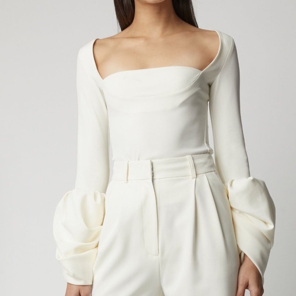 Beulah Tops - BEULAH Square Neck Balloon‎ Sleeve Blouse